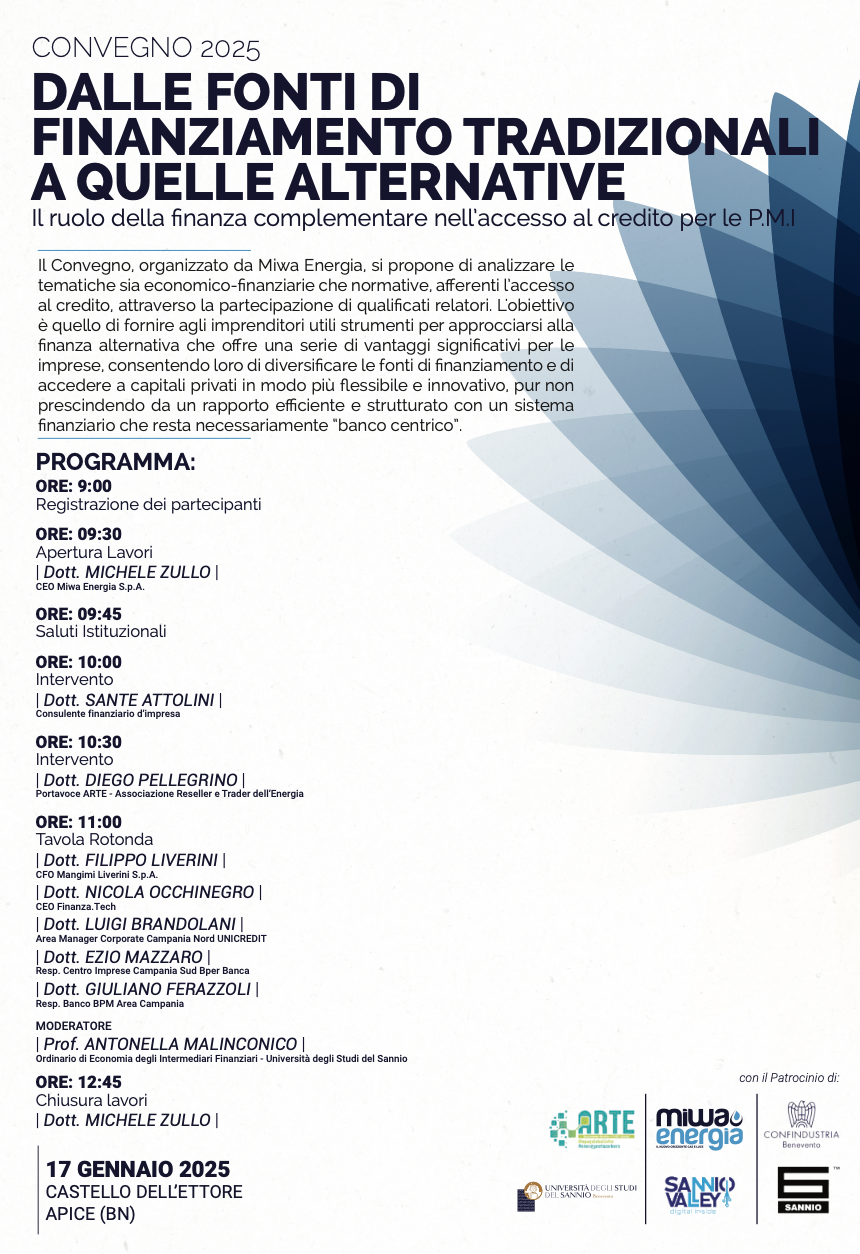 Dalle Fonti di Finanziamento tradizionale a quelle alternative